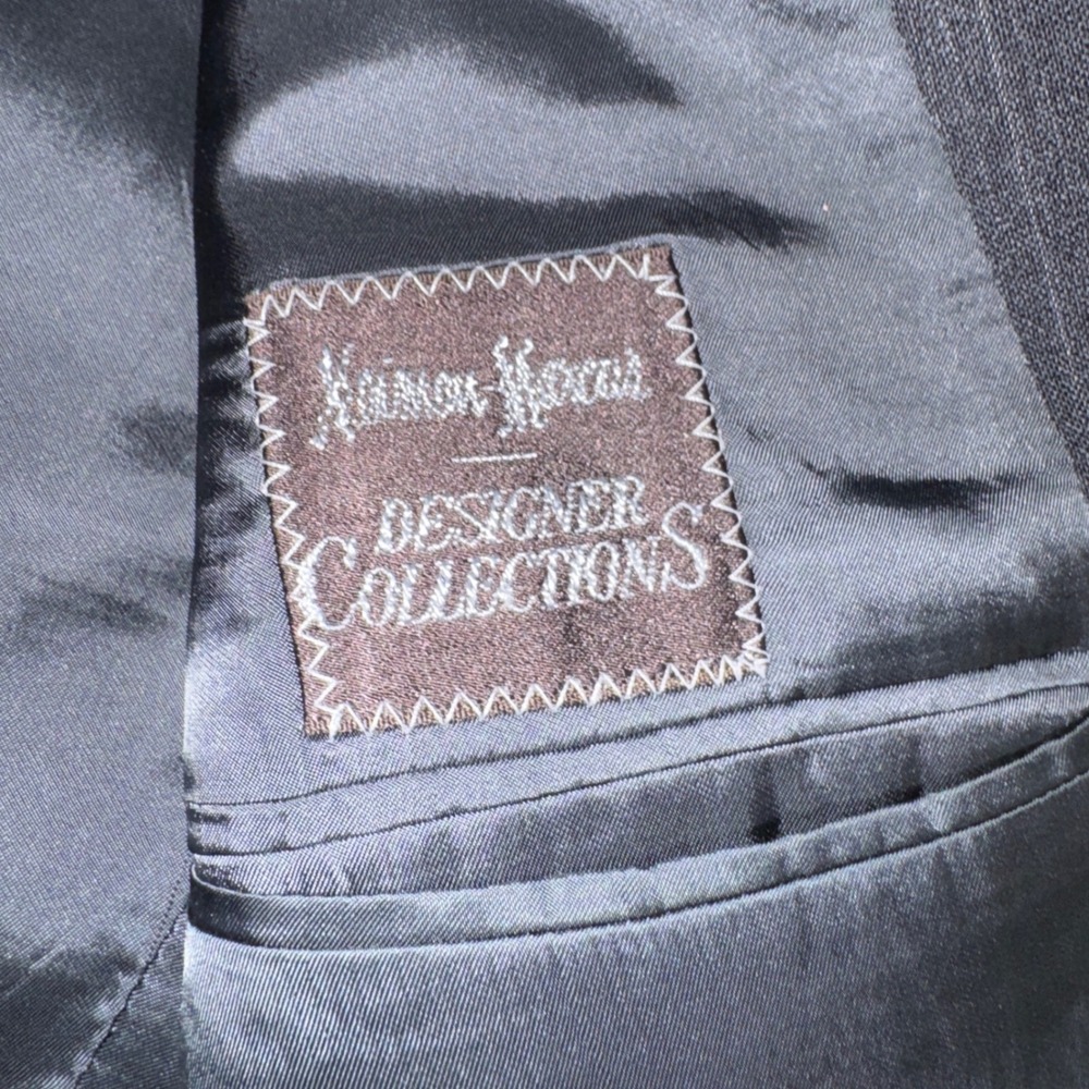 Valentino Uomo 46L Neiman Marcus Vintage Wool Pinstripe Blazer Gray Mens Italy - Picture 7 of 9
